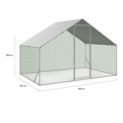 Enclos poulailler 6 m² parc grillagé 3x2 M acier galvanisé