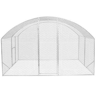 Enclos poulailler dôme 7,5 m² parc grillagé 3x2,5 M avec porte latérale