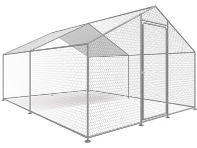 Enclos à poules 12 m² parc grillagé 4 x 3 x 2 M acier galvanisé
