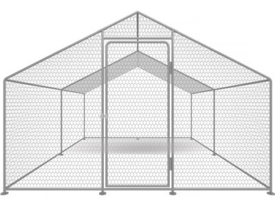 Enclos à poules 12 m² parc grillagé 4 x 3 x 2 M acier galvanisé