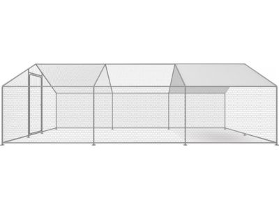Enclos à poules 18 m² parc grillagé 6 x 3 x 2 M acier galvanisé