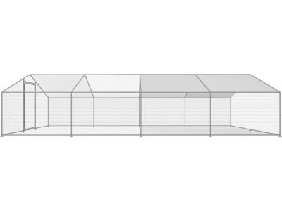 Enclos à poules 24 m² parc grillagé 8 x 3 x 2 M acier galvanisé
