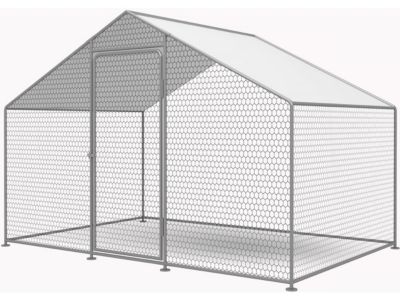 Enclos à poules 6 m² parc grillagé 2 x 3 x 2 M acier galvanisé