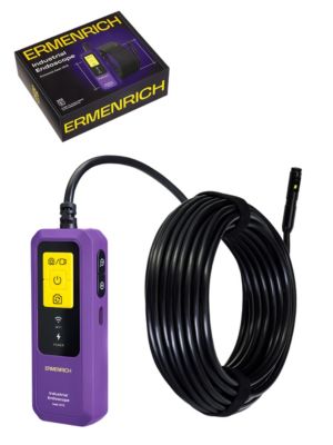 Endoscope Seek VE15 avec télécommande, câble 10 m, Wi-Fi, caméra frontale et latérale, IP65, caméra endoscopique Ermenrich