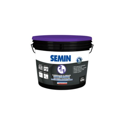 Enduit 2 en 1 Garnissage et lissage seau de 10 kg Semin