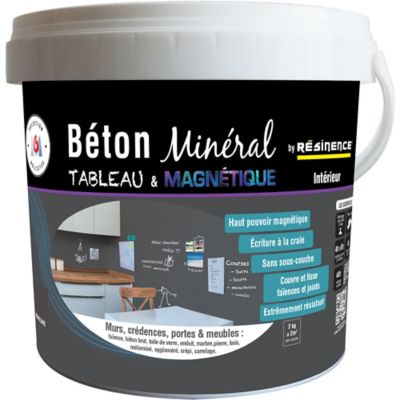 Enduit Beton Magnetique Resinence Mercure Noir 2kg Castorama