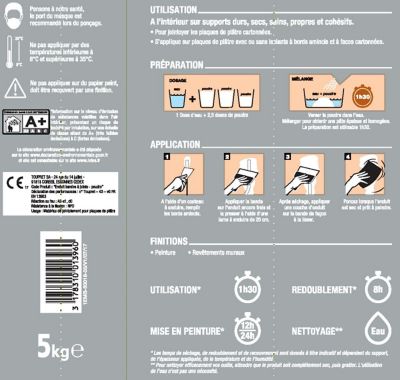 Enduit bande à joint en poudre Toupret 5kg