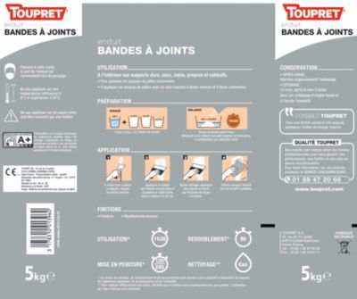 Enduit bande à joint en poudre Toupret 5kg