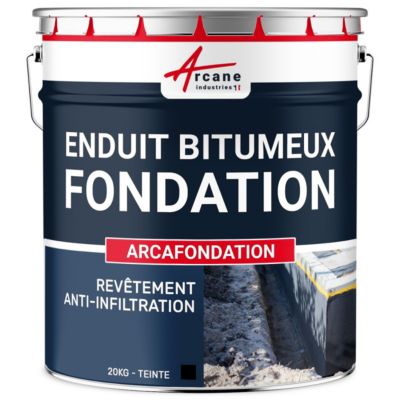 Enduit bitumineux pour Fondations Murs enterrés - ARCAFONDATION. Noir - 20 kg - ARCANE INDUSTRIES