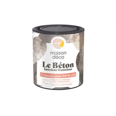 Enduit bouche-pores métallisé Le Béton intérieur/extérieur 0,5L, Maison Déco