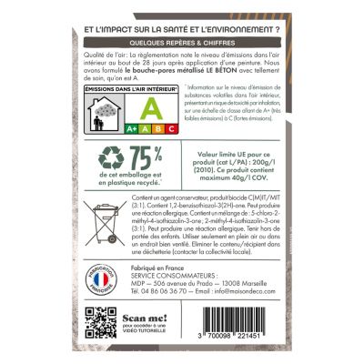 Enduit bouche-pores métallisé Le Béton intérieur/extérieur 0,5L, Maison Déco
