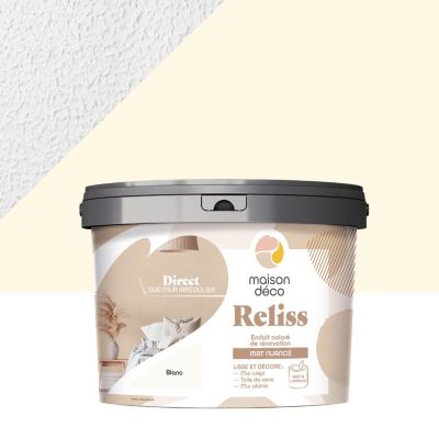 Enduit coloré de rénovation mat nuancé Maison Déco Reliss blanc 15KG