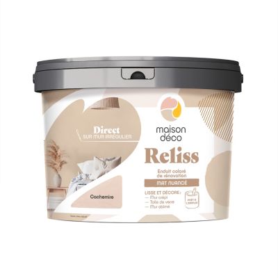 Enduit coloré de rénovation mat nuancé Maison Déco Reliss cachemire 15KG