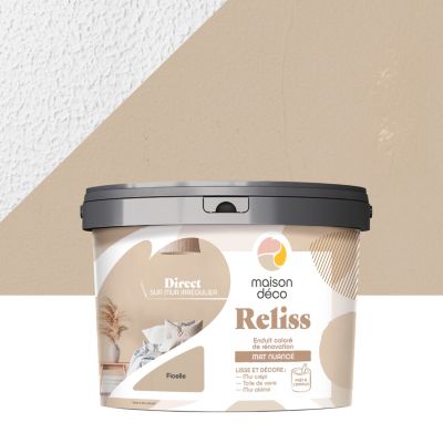 Enduit coloré de rénovation mat nuancé Maison Déco Reliss ficelle 15KG