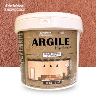 Enduit décoratif à l'argile 10kg pour 9m² coloris BRIQUE 