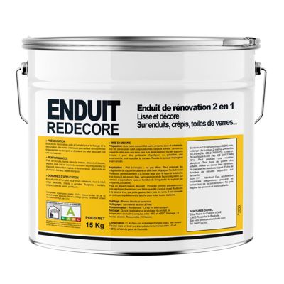 Enduit décoratif, rénovation rapide, 2 en 1, lisse et décore sur plâtre, peintures, crépis, fibres, toile de verre-15-Blanc