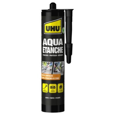 Enduit d'étanchéité noir UHU Aqua étanche cartouche de 310g