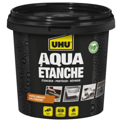 Enduit d'étanchéité noir UHU Aqua étanche pot de 750 ml