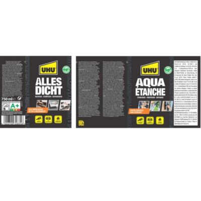Enduit d'étanchéité noir UHU Aqua étanche pot de 750 ml