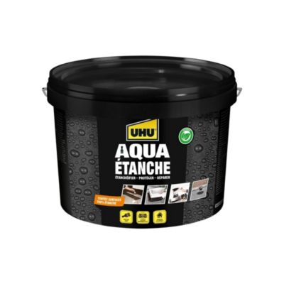 Enduit d'étanchéité noir UHU Aqua étanche, seau de 2,5L