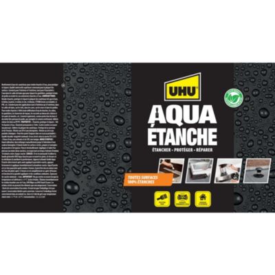 Enduit d'étanchéité noir UHU Aqua étanche, seau de 2,5L
