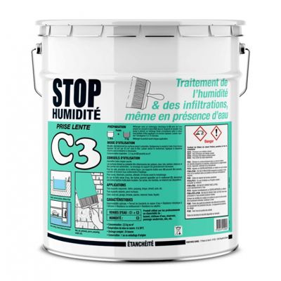 Enduit de cuvelage C3 enduit ciment étanchéité hydrofuge béton PROCOM-25000-Gris