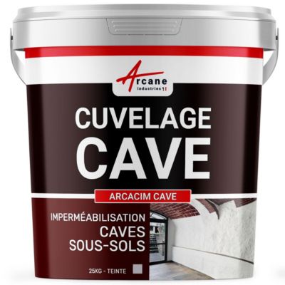 Enduit de cuvelage hydrofuge - Étanchéité cave sous-sol garage / ARCACIM CAVE Gris - 25 kg - ARCANE INDUSTRIES
