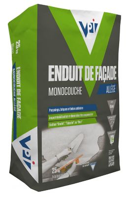 Enduit de façade monocouche allégé VPI blanc 25kg | Castorama