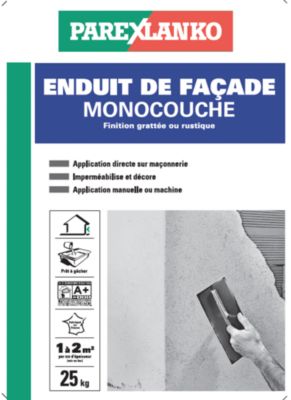 Enduit de façade monocouche beige T50 25kg Parexlanko