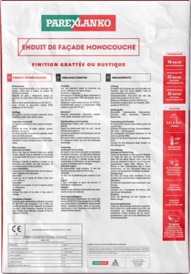 Enduit de façade monocouche beige T50 25kg Parexlanko
