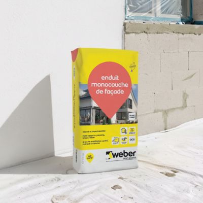 Enduit de façade monocouche - blanc cassé 25 kg