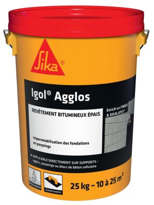 Enduit de fondation Sika Igol agglos noir 25 kg