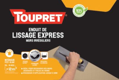 Enduit de lissage express mur irregulier Toupert 12L