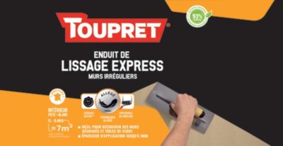 Enduit de lissage express mur irrégulier Toupert 7L