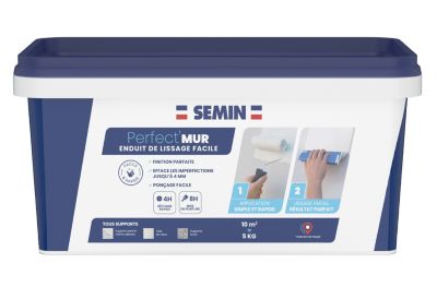 Enduit de lissage facile Perfect'Mur 5 kg Semin