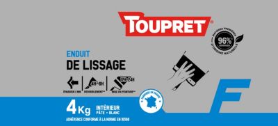 Enduit de lissage intérieur pâte 4 kg blanc Toupret