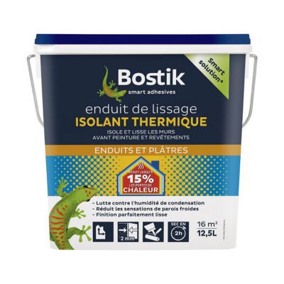 Enduit de lissage isolant thermique Bostik 12,5L