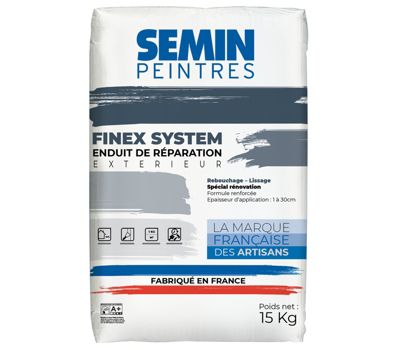 Enduit de réparation Semin Reboucheur, Extérieur, en Poudre, sac de 15 kg