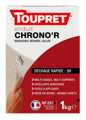 Enduit de rebouchage Chrono'R poudre à séchage rapide sac de 1 kg Toupret