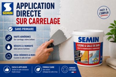 Enduit de Rebouchage Cuisine et Salle de Bains Semin, Seau de 5 kg