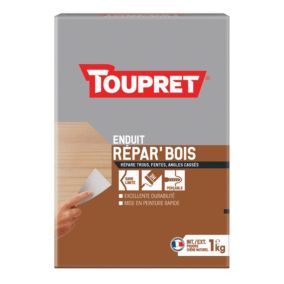 Enduit de rebouchage en poudre Répar'bois Toupret intérieur et extérieur 1kg