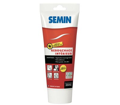 Enduit de Rebouchage et Lissage Semin, Trous et Fissures, Intérieur, Tube 330 g