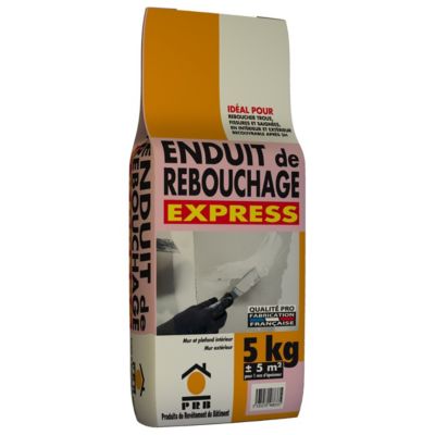 Enduit de Rebouchage Express 5kg - Séchage Ultra Rapide - Réparation ...