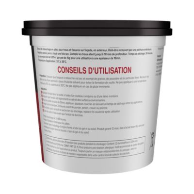 Enduit De Rebouchage Extérieur Façade 1kg – SIM L'EXTERIEUR, Poudre Pour Réparations