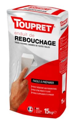 Enduit de rebouchage poudre blanc Toupret 15kg
