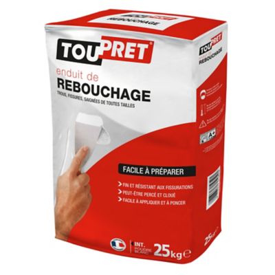 Enduit de rebouchage poudre blanc Toupret 25kg Castorama