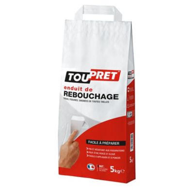 Enduit Rebouchage et Réparation en poudre - blanc - 1kg TOUPRET