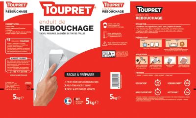 Enduit de rebouchage poudre blanc Toupret 5kg
