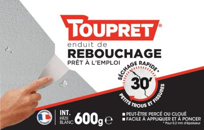Enduit de rebouchage rapide prêt à l'emploi Toupret 600g