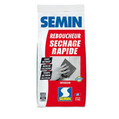 Enduit de rebouchage Semin reboucheur séchage rapide 5 kg